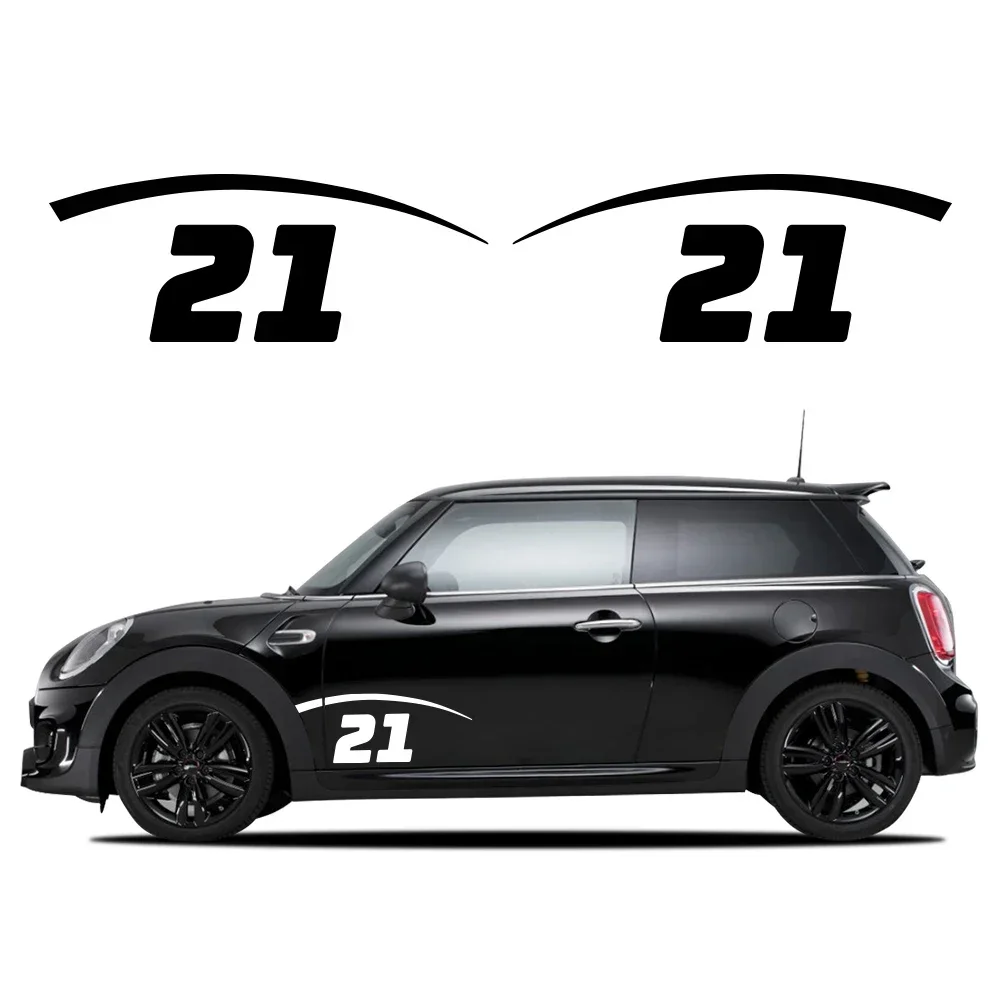 

Car Sticker Waterproof Vinyl Decal Racing No. 21 Number Decoration Decals For Mini Cooper S JCW R55 R56 R60 R61 F54 F55 F56 F60