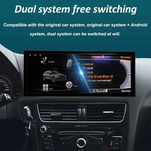 아우디 Q5 2009-2017용 네비게이션 GPS 안드로이드 14 우핸들 차량용 라디오 멀티미디어 플레이어 BT 4G QLED 스크린 DSP 스테레오 WiFi