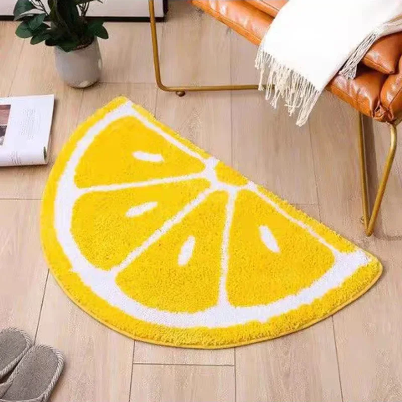 Cute Fruits Tufting Carpet Door Mat Soft Thick Fluffy Tuftted Bathroom Absorbent Rug Toilet Kitchen Entrance Floor Mat Foot Pad