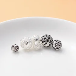 925 sterling silver beads rose beads handmade DIY bracelet necklace jewelry accessories for women