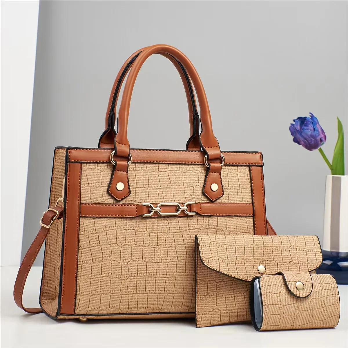 3pcs/set Women Totes with Wallets Large Capacity Handbags Fashion Trend Female Crossbody Shoulder Bags For Leisure Shopping