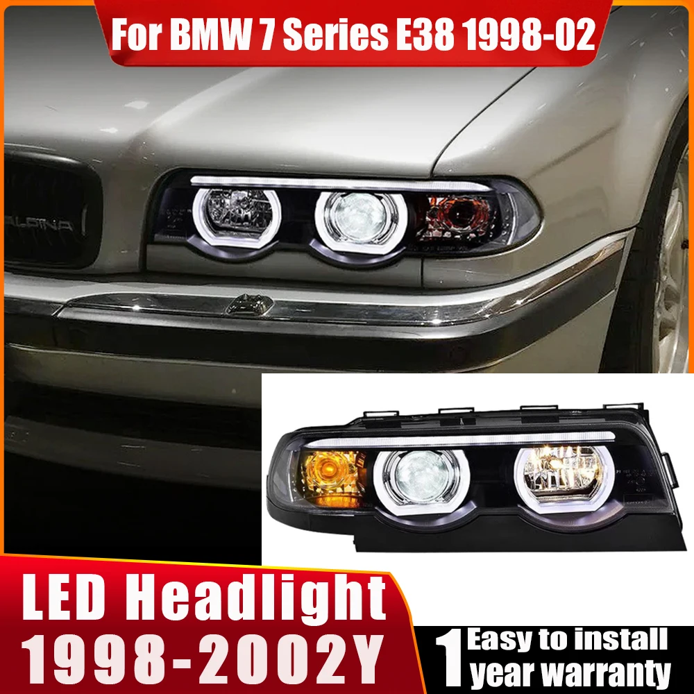 Car Headlights For BMW 7 Series E38 1998 1999 2000-2002 LED Car Lamps Daytime Running Light Dynamic Turn Signals Car Accessories