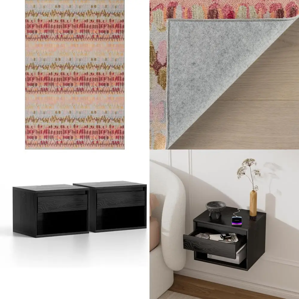 

Multicolored Geometric Pattern Machine Washable Area Rug, 4x6 Feet, Pastel Tones, Durable for Everyday Use