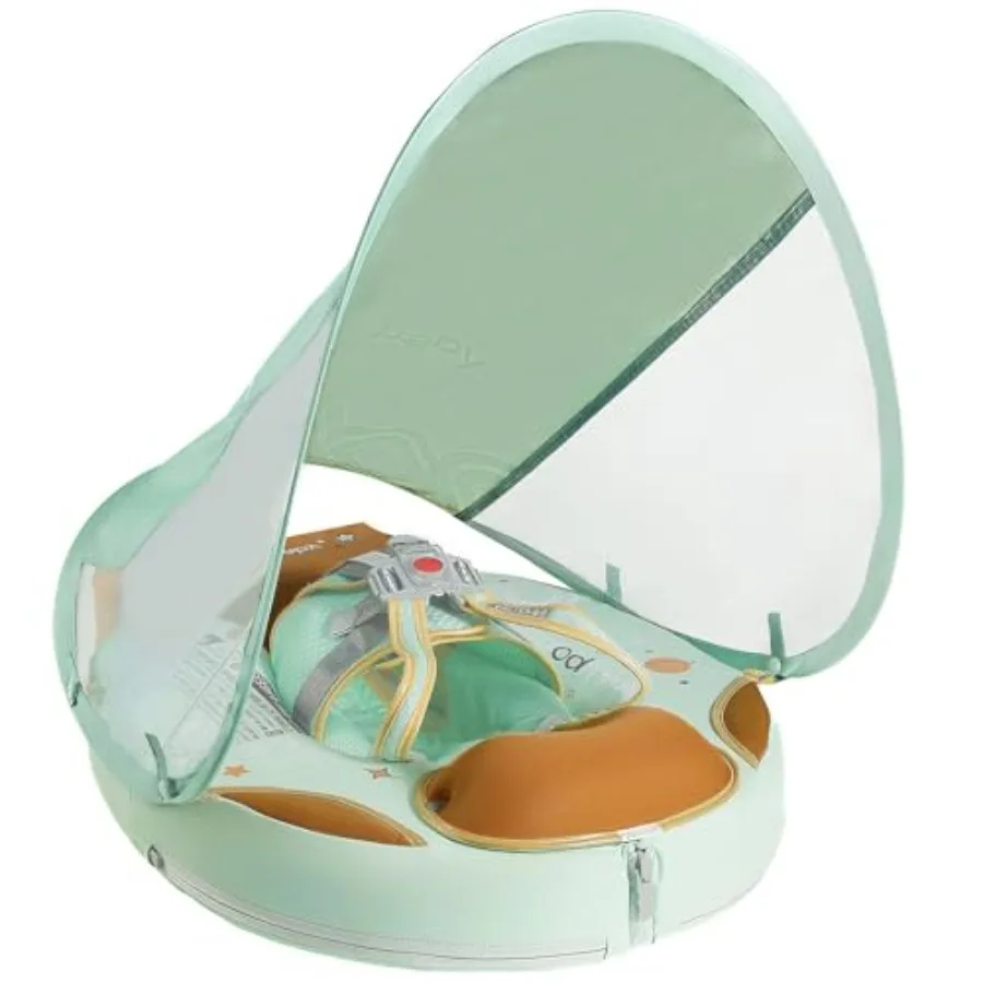 

Ненадувной детский плавательный круг с хвостом и козырьком, защита от солнца UPF 50+, не переворачивается, для младенцев, приятный для кожи, Mambo F