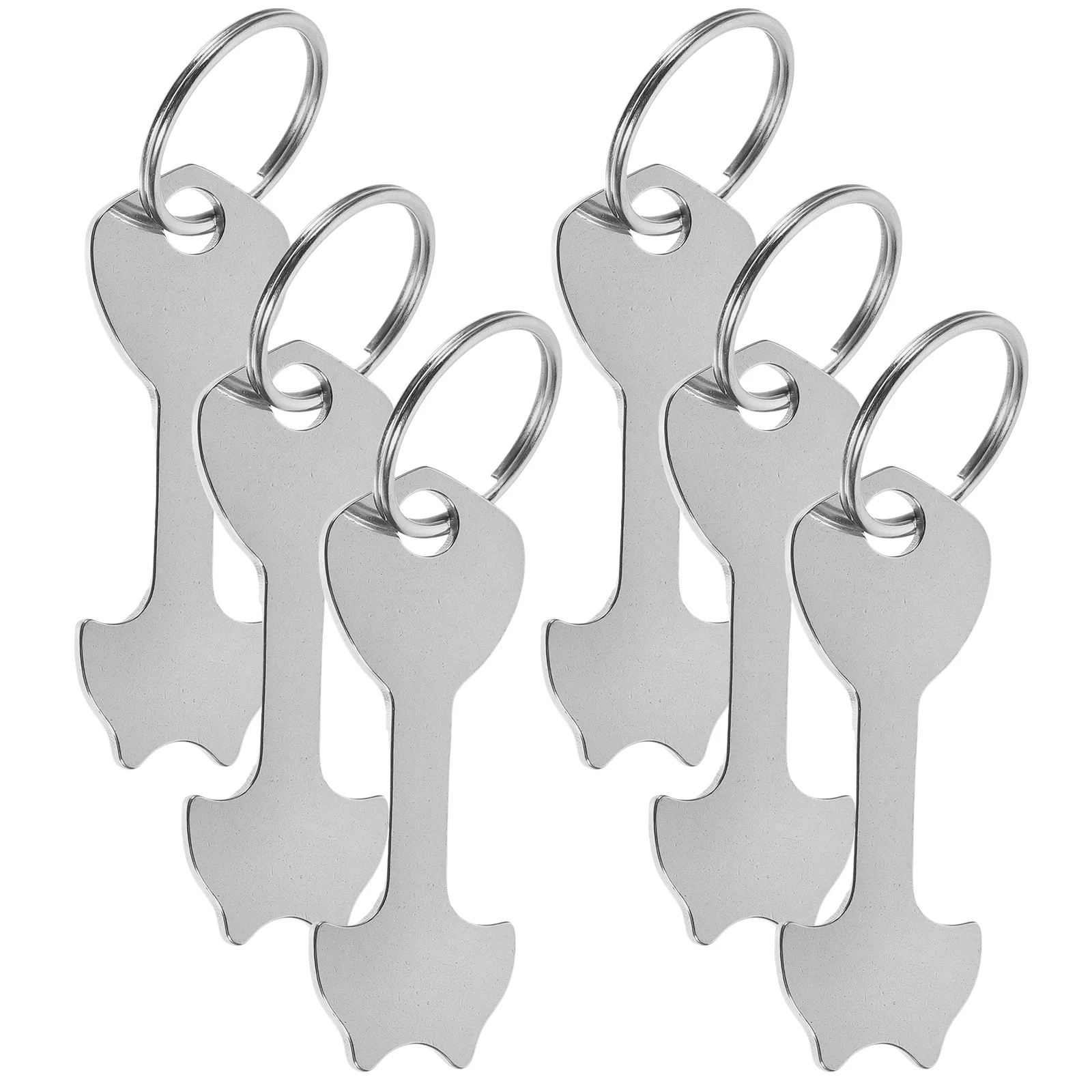 

6 Pcs Cart Token Portable Shopping Trolley Coin Keyring Tokens Buckle Keychain Openers Zinc Alloy Keyrings Supplies Pendant