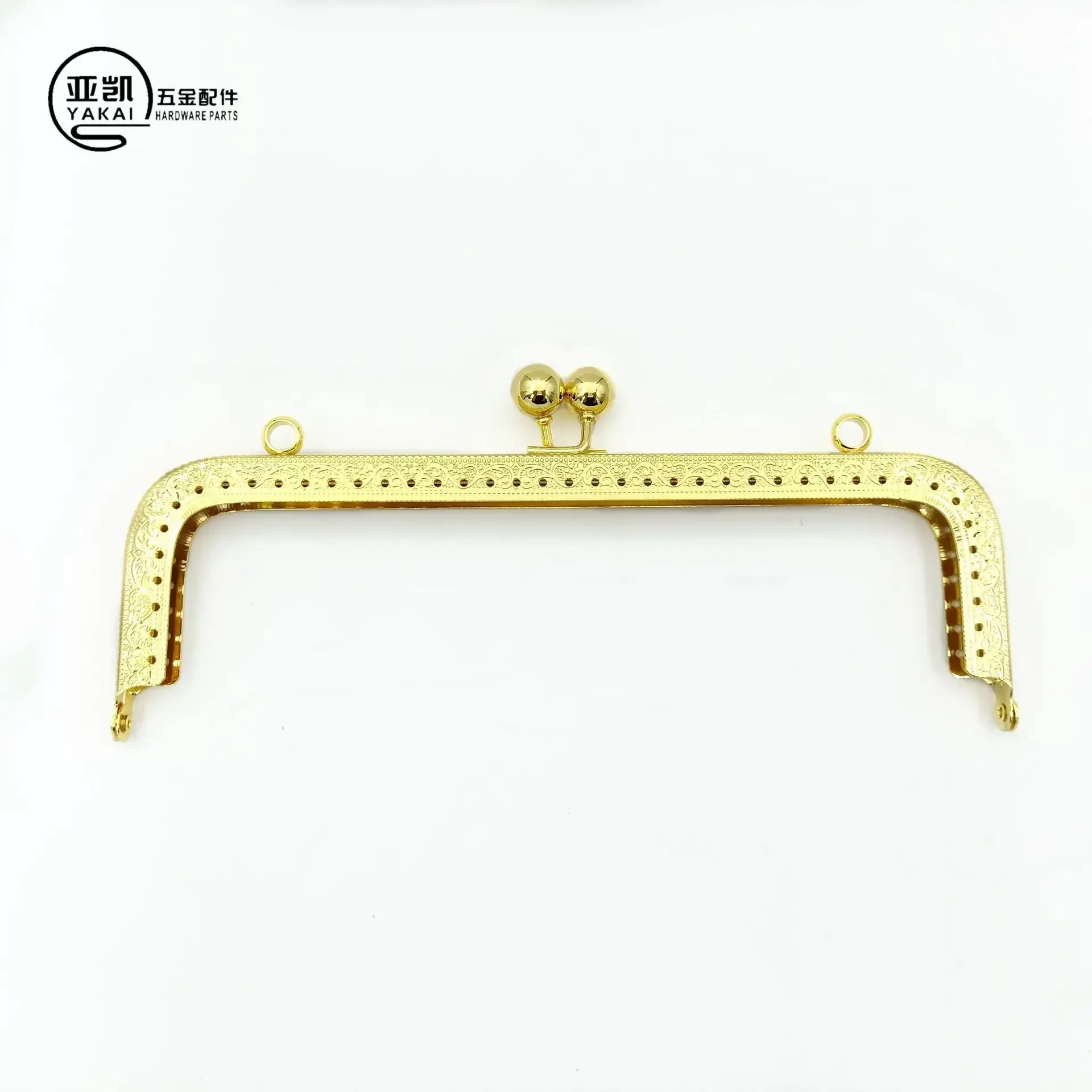 20CM Rectangle Embossing Beads Kiss Metal Purse Frame Clasp Sewing Lock For DIY Purse Bag Fashion Women\'s Clutch Bags Accessorie