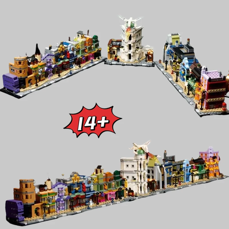 2750 قطعة دياجون زقاق ماجيك محلات 76444 نموذج قوالب بناء ديزني عيد الميلاد هدايا عيد الميلاد للديكور العائلي