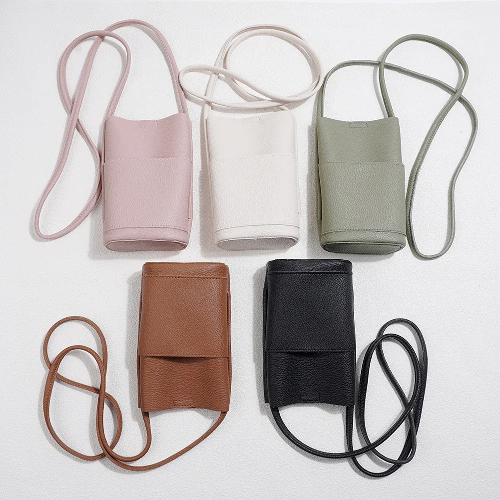 Simple Shoulder Phone Bag Fashionable Soft Pu Leather Wallet Travel Portable Makeup Crossbody Bags High Quality Women Coin Purse