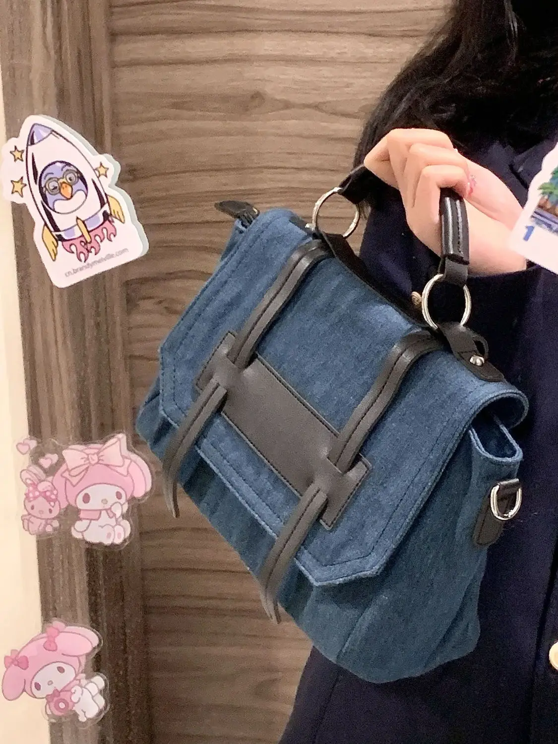 JIAERDI Denim Messenger Bag Women Vintage Handle Chic Large Capacity Casual Crossbody Bags Female Harajuku Blue Briefcase Ladies