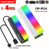 COOLMOON-disipador térmico de aleación de aluminio para ordenador, enfriador con almohadilla térmica de 5V, 3 pines, ARGB, NVME SSD, para M.2 2280, CM-M2A M.2 2280