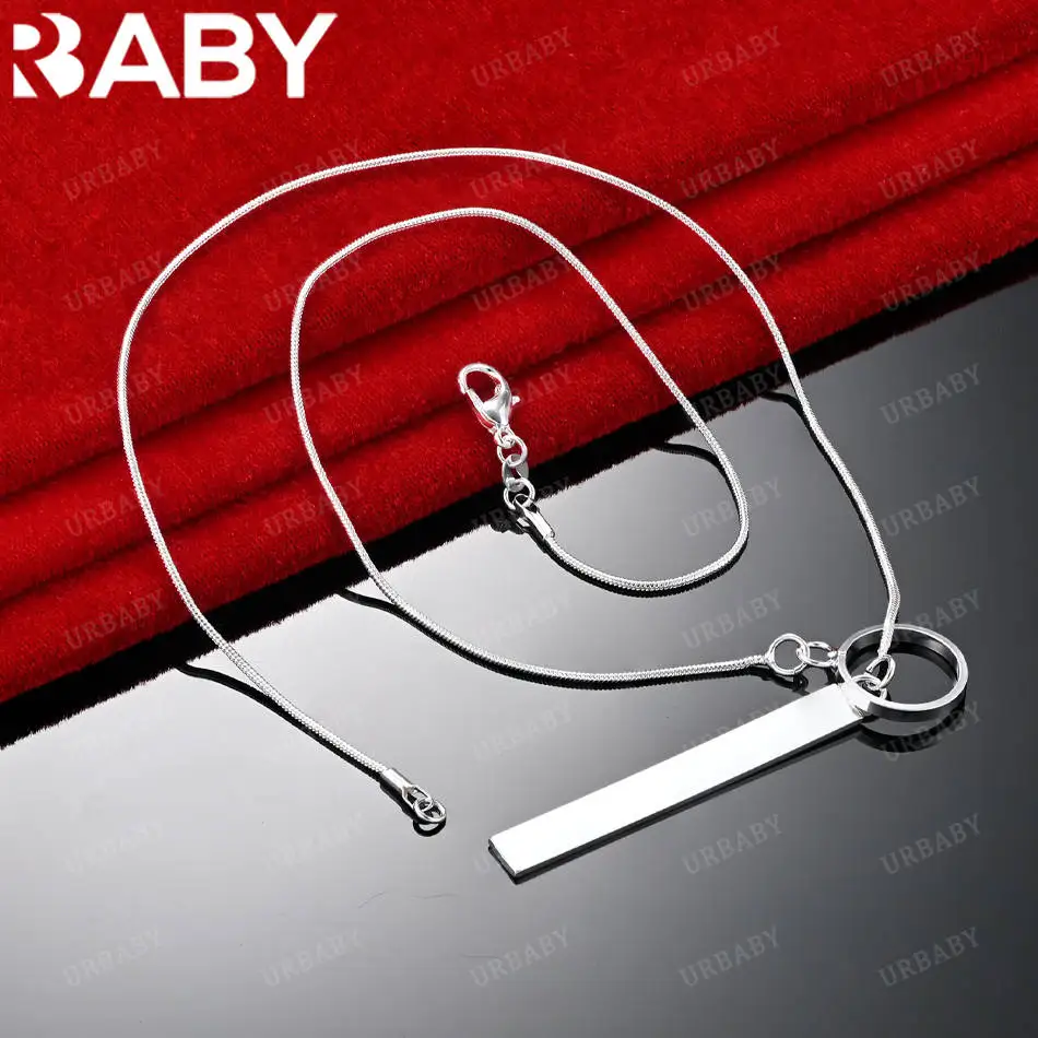 

URBABY стерлингового серебра 925 пробы 45 см тонкое ожерелье для женщин и мужчин подарок на годовщину популярные дикие модные романтические украшения