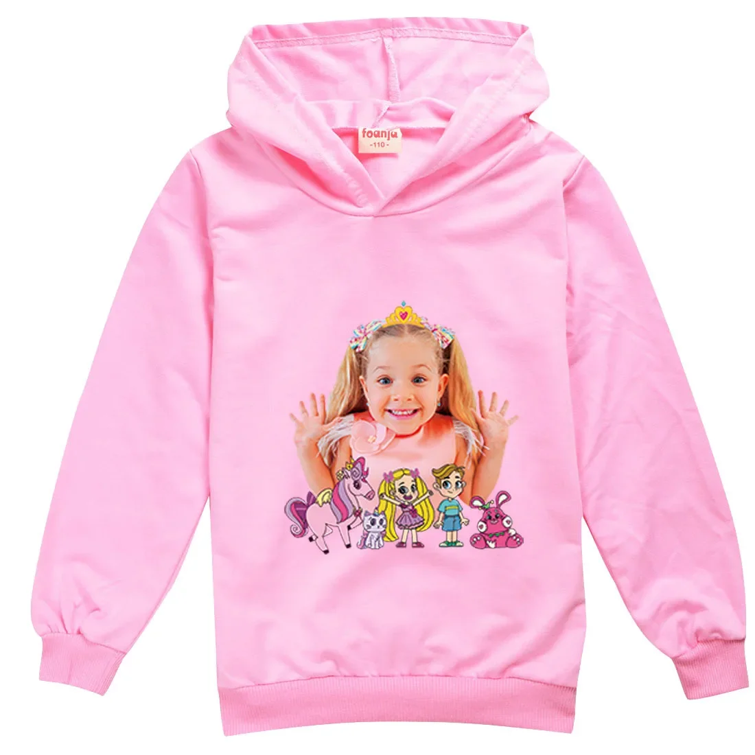 Diana and Roma Hoodie Kids Long Sleeve Coats Children Spring Autumn Jumper Boys Cartoon Hooded Sweatshirts Girls Fashion Clothes