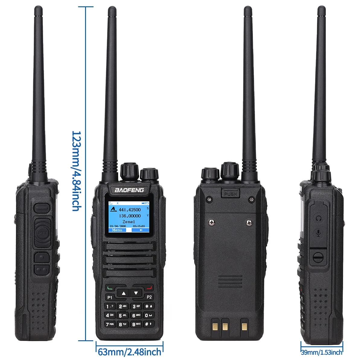 Baofeng-walkie-talkie Digital DMR DM 1701, modo Dual, Radio bidireccional analógica, GD77, ranura Dual para tiempo, nivel 1 + 2, Radio Ham DR 1801