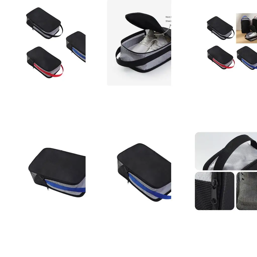 Q39E Waterproof Polyester Oxford Shoe Storage Bag With Separate Pockets For Sports
