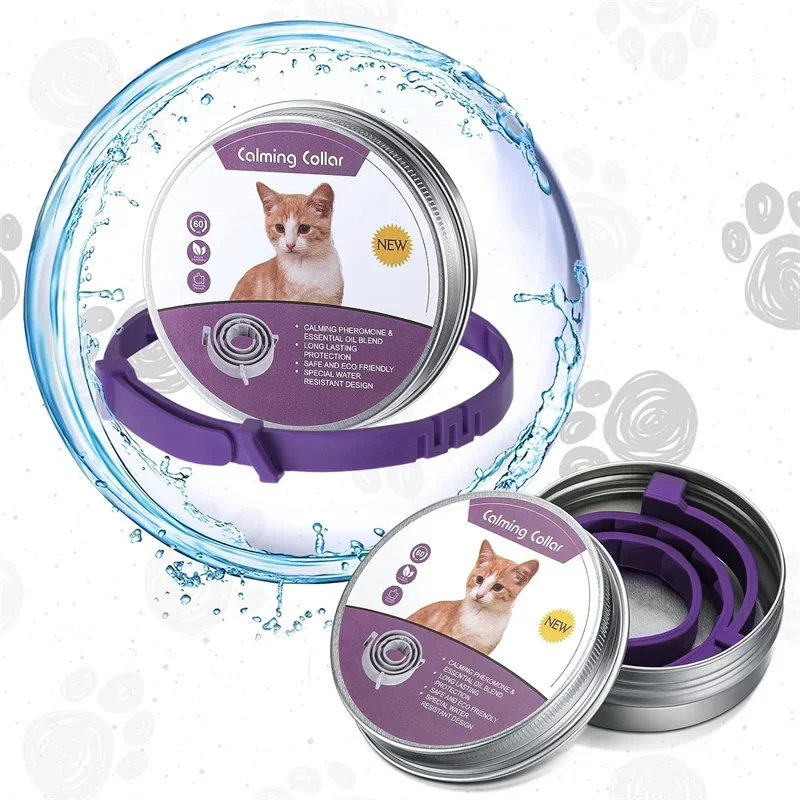 New Release Dog Calming Pheromone Collar Cat Relieve Anxiety Adjustable Comfortable Collar For Puppy Kitten Large Dog Accessorie