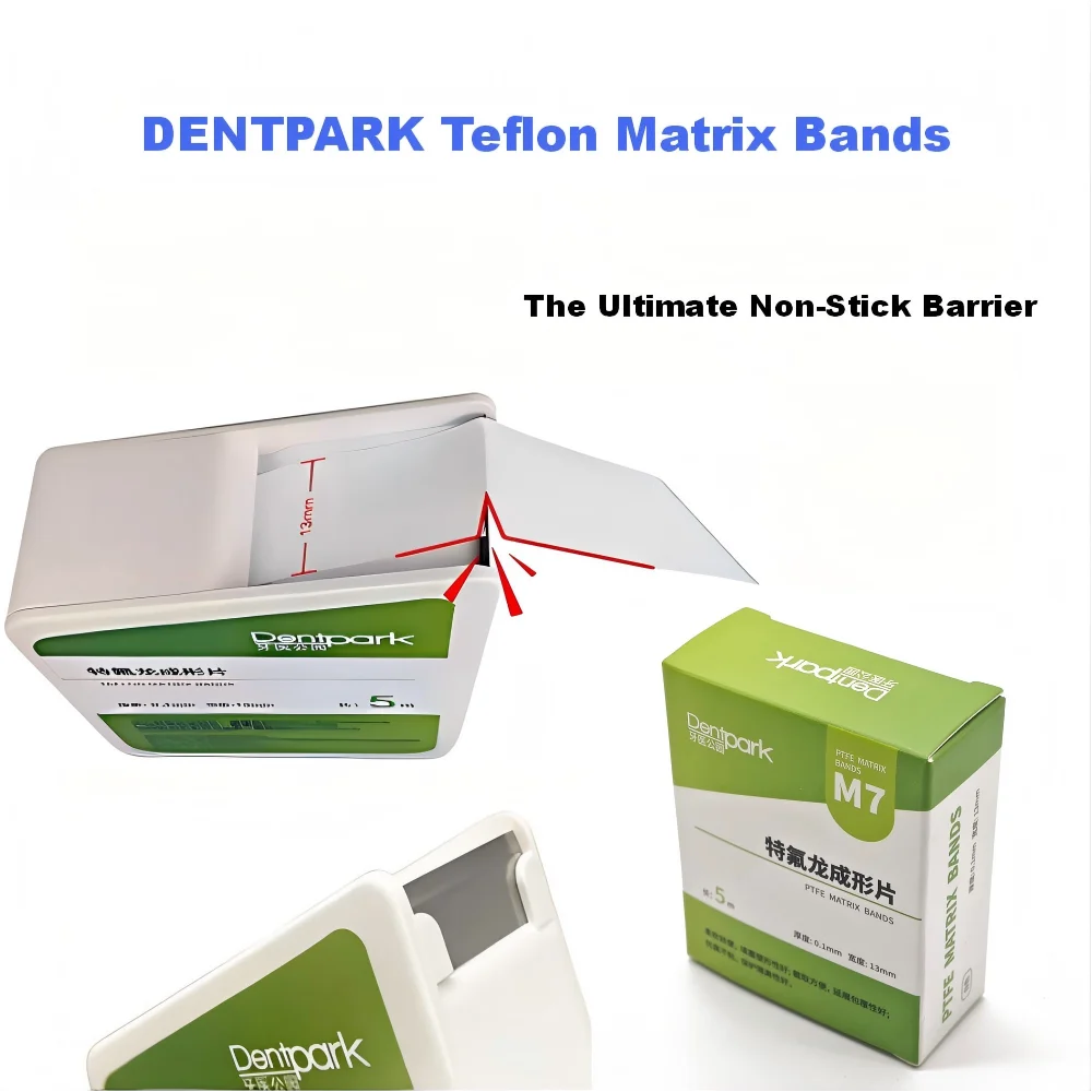 Dental Teflon Matrix Bands 10mm&13mm Width Non-Stick Restorative Matrix Composite&Acid Etching Tape Gingival Margin 5m/Roll