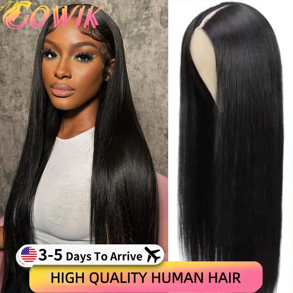 

Прямые парики V-образной формы из натуральных человеческих волос, без необходимости оставлять свои волосы наружу, без пришивания, без клея, плотность 250%, для начинающих, натуральный черный цвет.