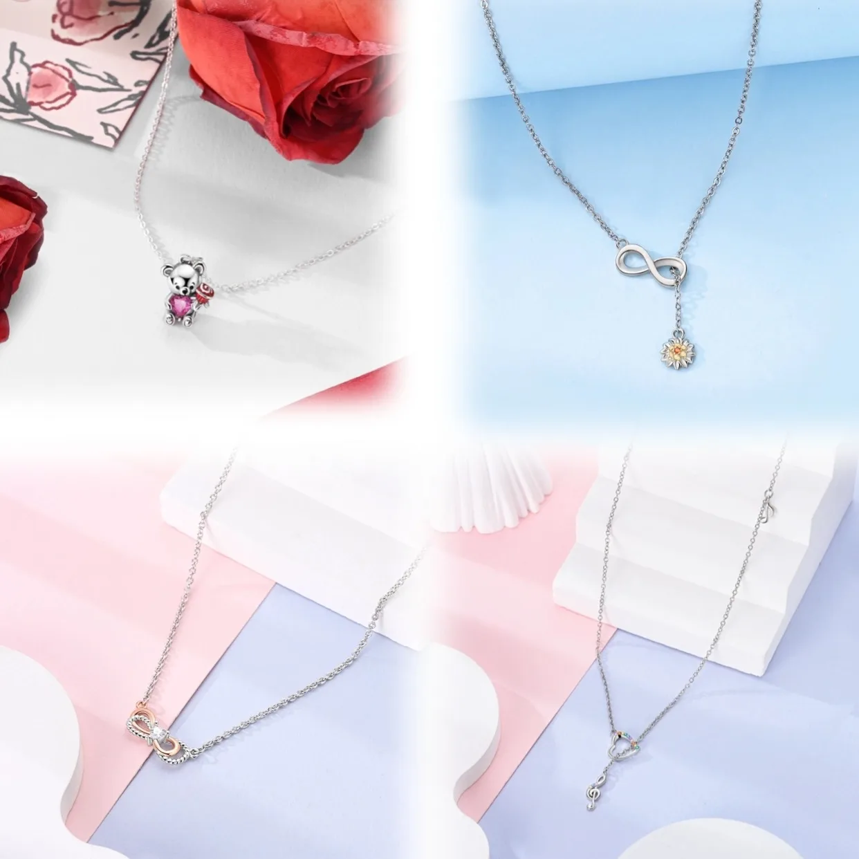 Heart to Heart Necklace 925 Sterling Silver Original Love Heart Pendant Chain Link For Women Wedding Engagement Fine Jewelry