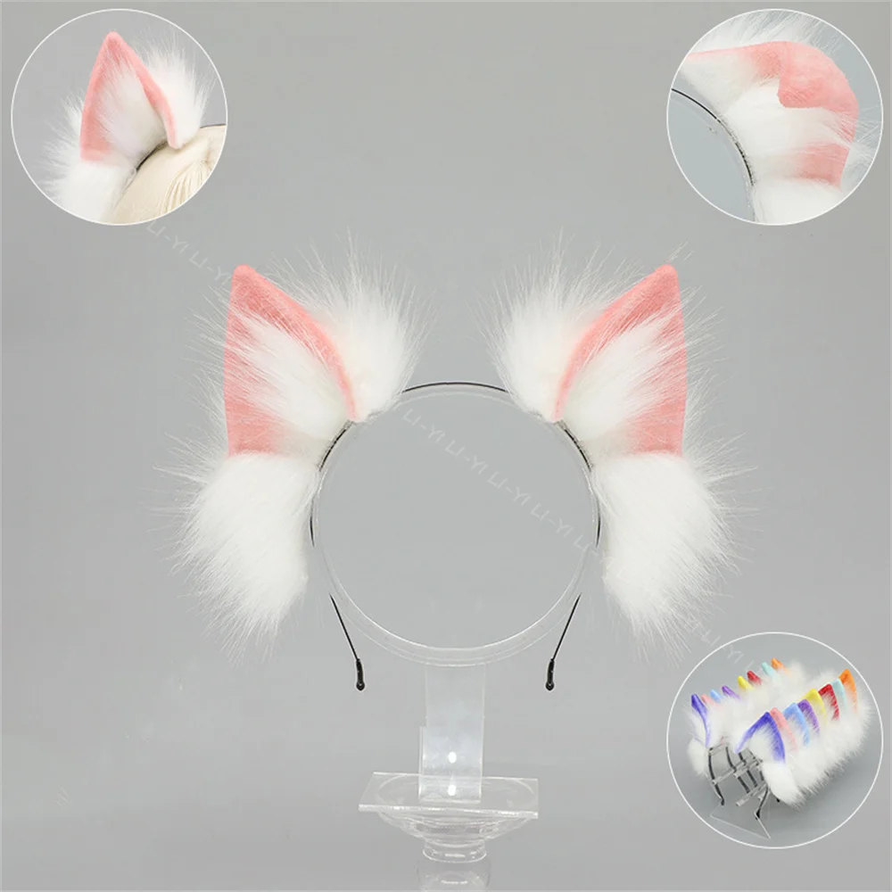 ロリータ動物猫キツネ耳ヘアフープコスプレフェイクファーヘアバンド女の子ハロウィンアニメヘッドバンド帽子ヘアアクセサリー