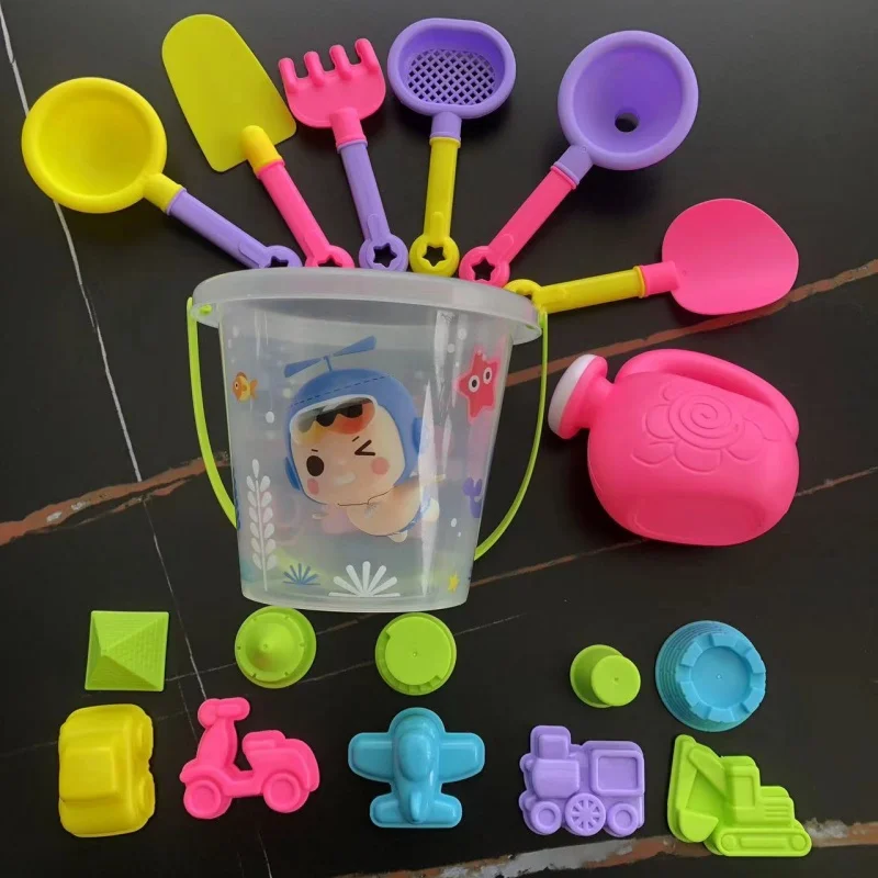 18pcs kids Beach Toys Summer Outdoor Games Sand Play Plastic Bucket Watering Bottle Shovels Kids Beach Water Game Toys Tools