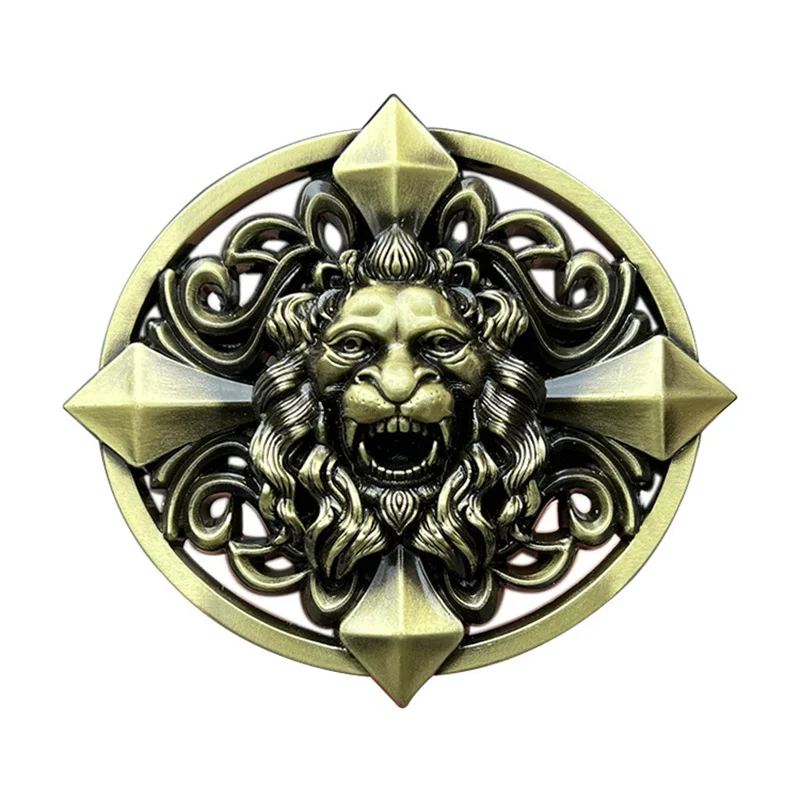 Cross lion head belt buckle Western style European American