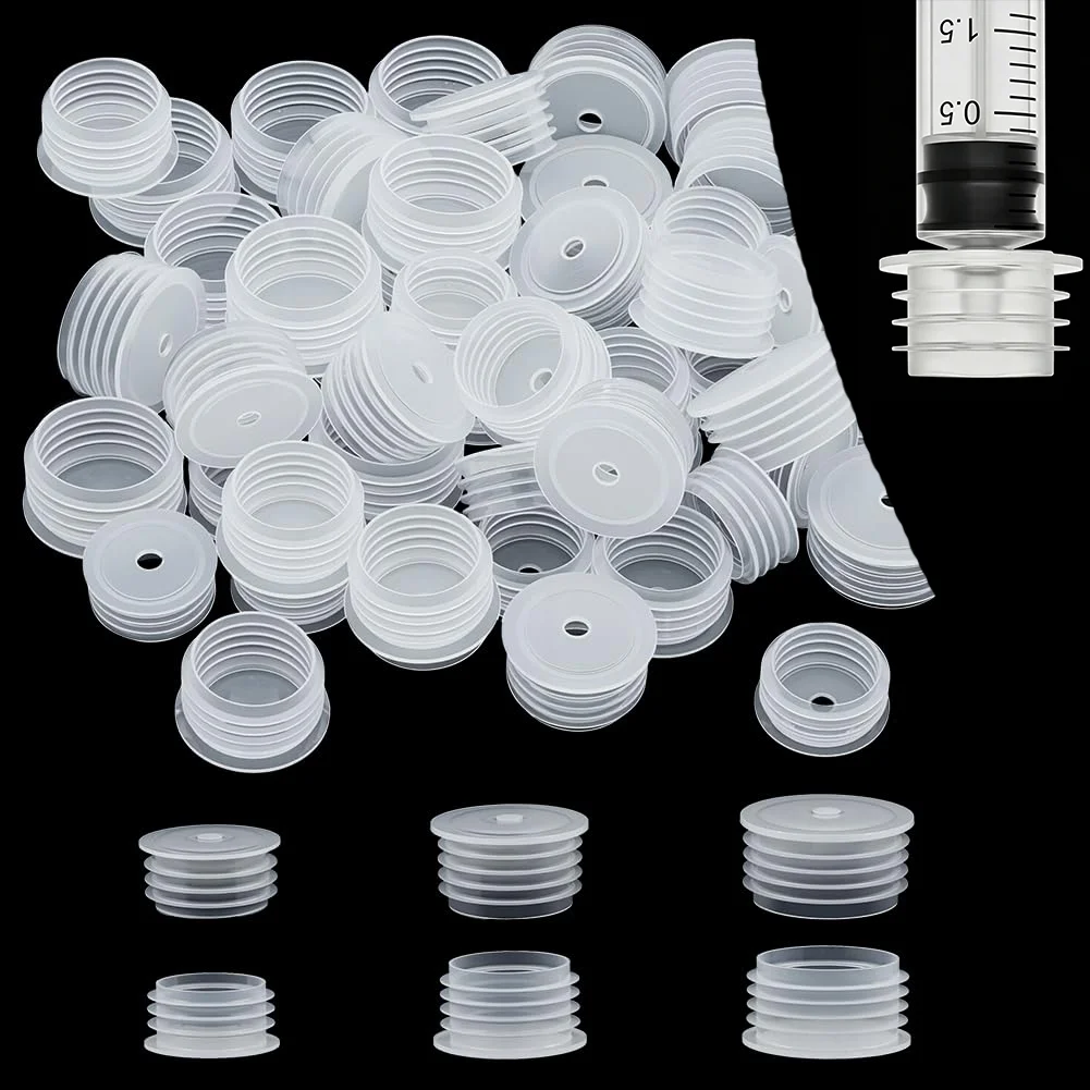 Silicone Single Hole Bottle Stoppers for Syringe, 3 Sizes Leakproof Liquid Bottle Insert Fit Multiple Bottle Neck, 30 Pack Each