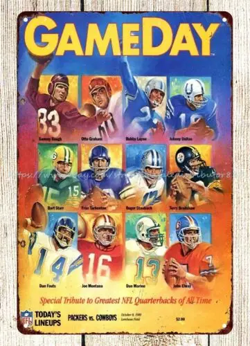 1989 football  vs  Lambeau Field metal tin sign