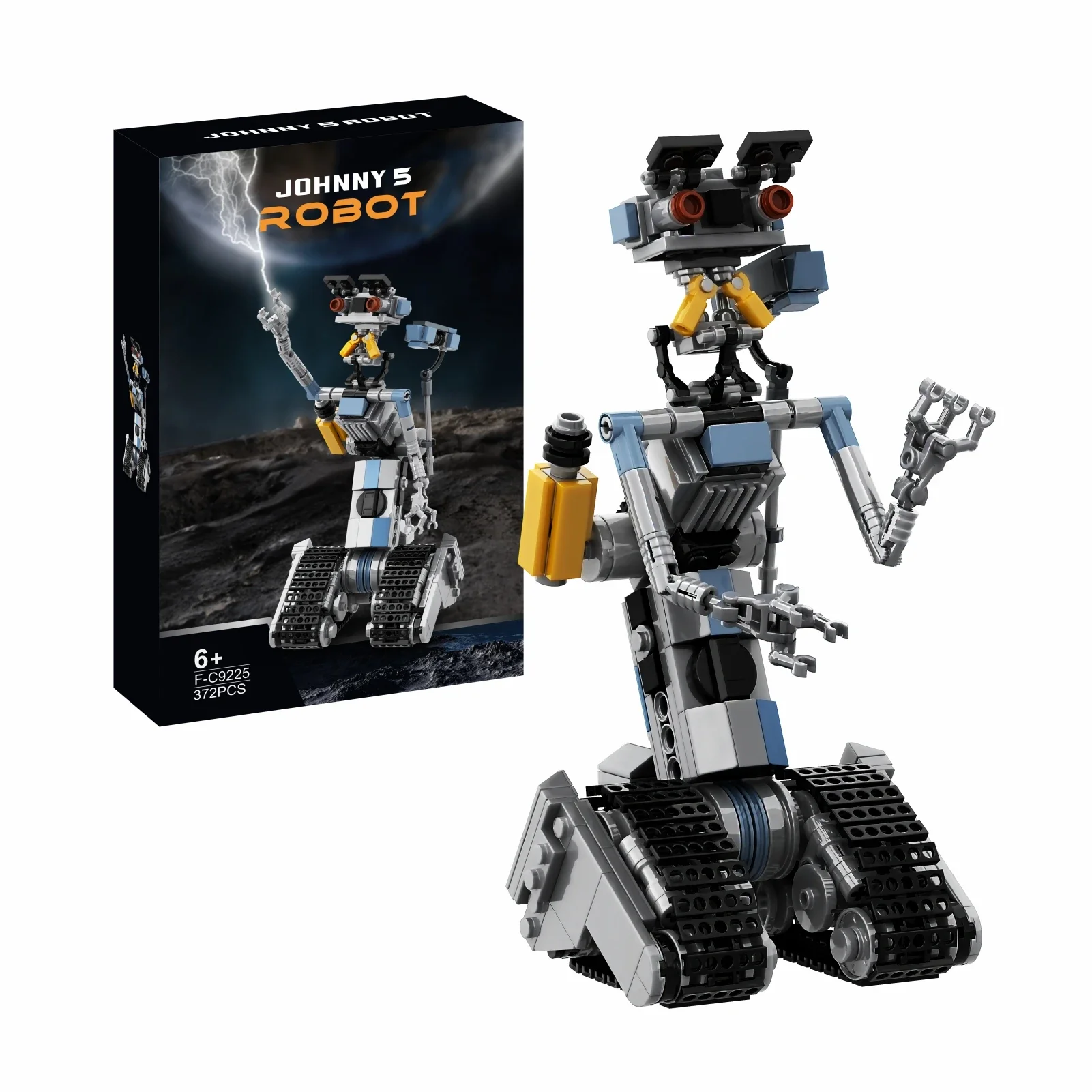 Juego de juguetes de construcción de robots militares Johnny Five Johnny 5 para niños, juguete de comedia de ciencia ficción con Manual de papel y