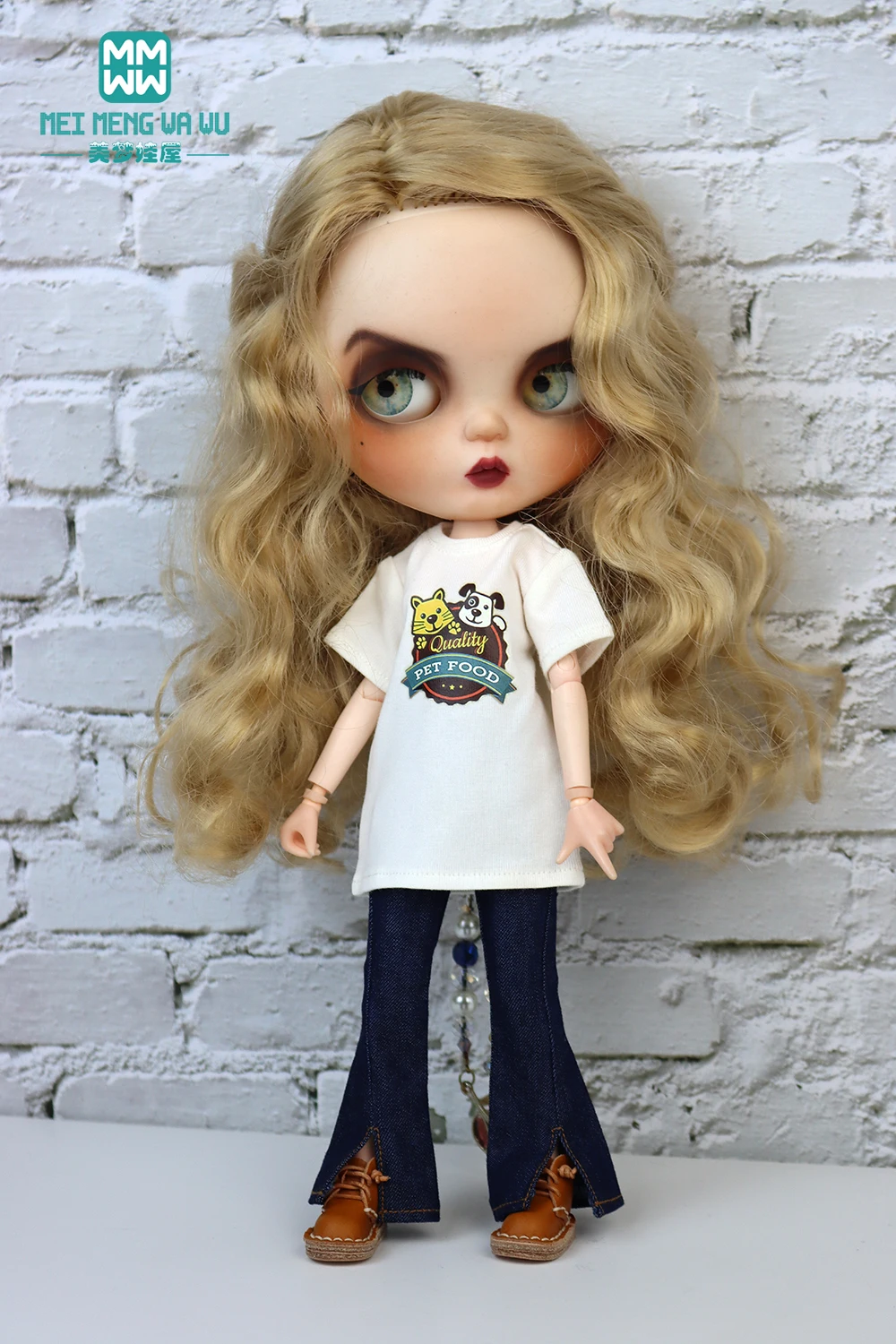 Blyth Clothes Fashion Sweater Jacket Denim Flared Pants Azone OB22 OB24 Girl Toy Gift