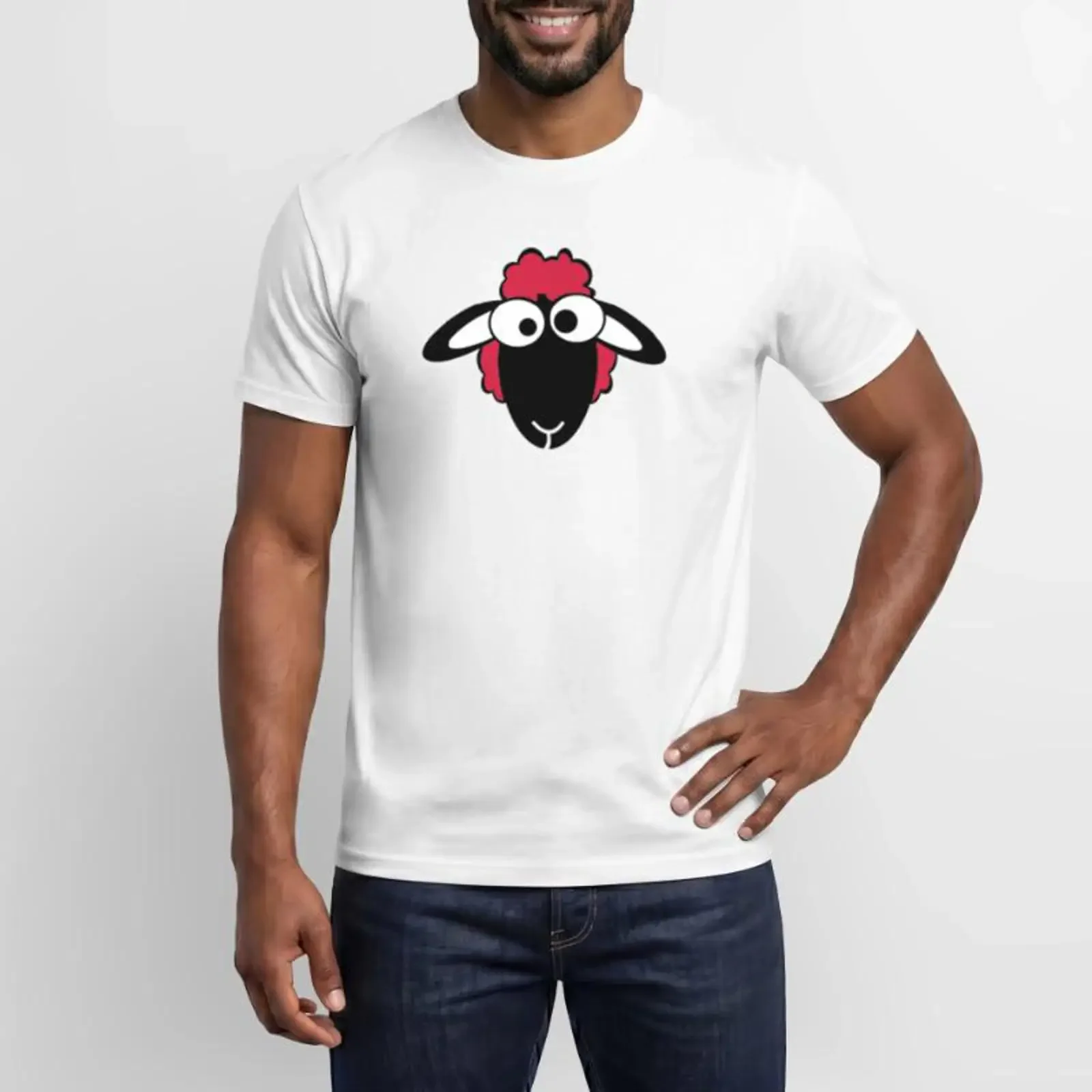 sheep color men's t shirt vintage Washed Casual Comfortable Soft Unisex Slightly Top For Everyday Wear graphic Stylish