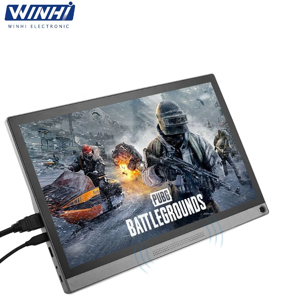 

15.6 Inch 1920x1080 IPS Tempered Glass Panel Type-C USB HD-MI Ports Built-in Speakers Portable Capacitive Touch Screen Monitor