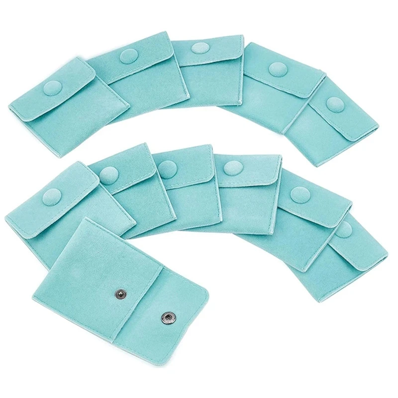 

10 Pcs Velvet Jewelry Pouches with Snap Button, Light Grey Velvet Jewelry Storage Bags Luxury Gift Bag for Candy Gift and Jewelr