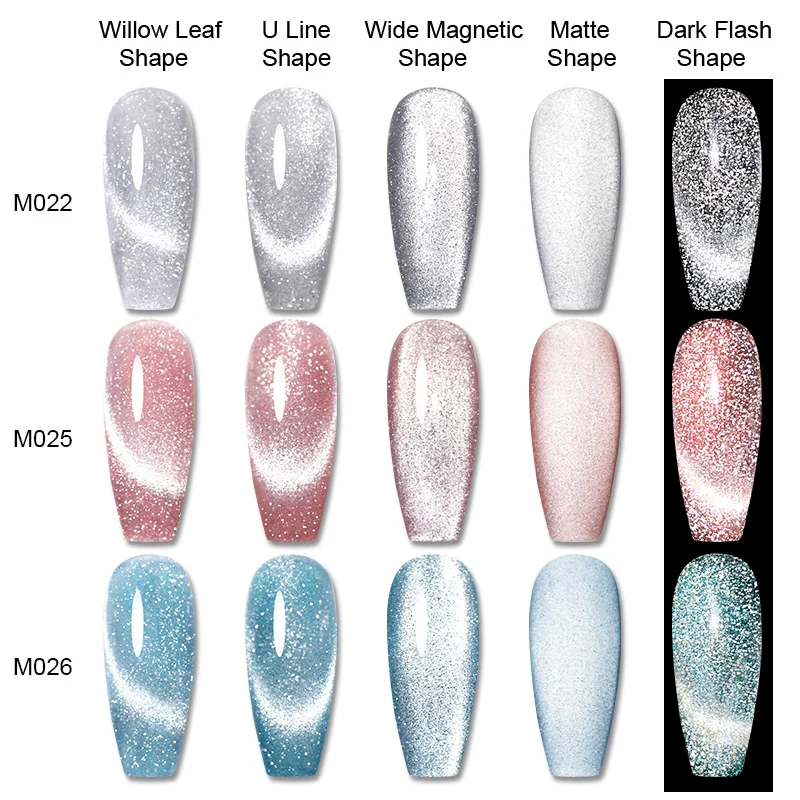 UR SUGAR 4PCS Glitter Cat Magnetic Gel Nail Polish Set Reflective Silver Dark Flash Effect Semi Permanent Soak Off UV LEDGel Kit view 3