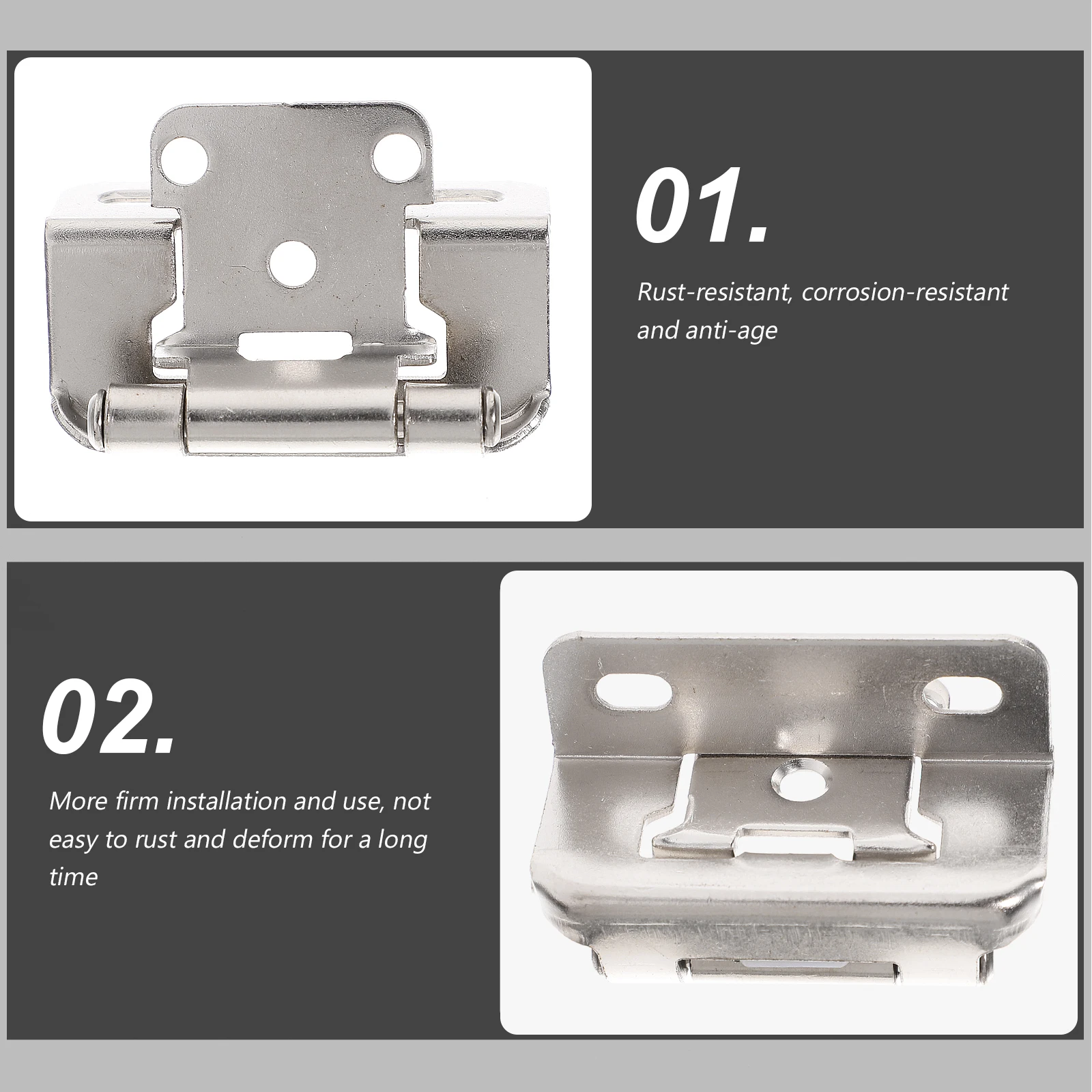 

4pcs Self Closing Iron Cabinet Door Hinges for Kitchen Cupboard Mobile Rustproof Hardwearing Automatic Overlay