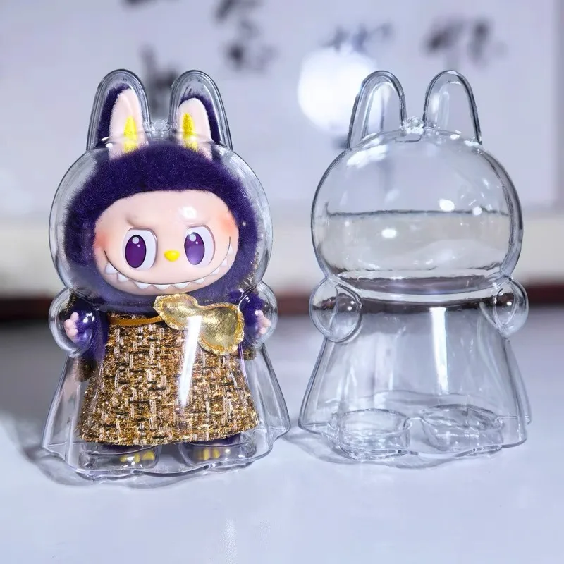 

For Abubu Labu Small Milan Transparent Protective Shell Acrylic Cover Pendant Baby Clothes Wear POP MART Blind Box Withhout Doll