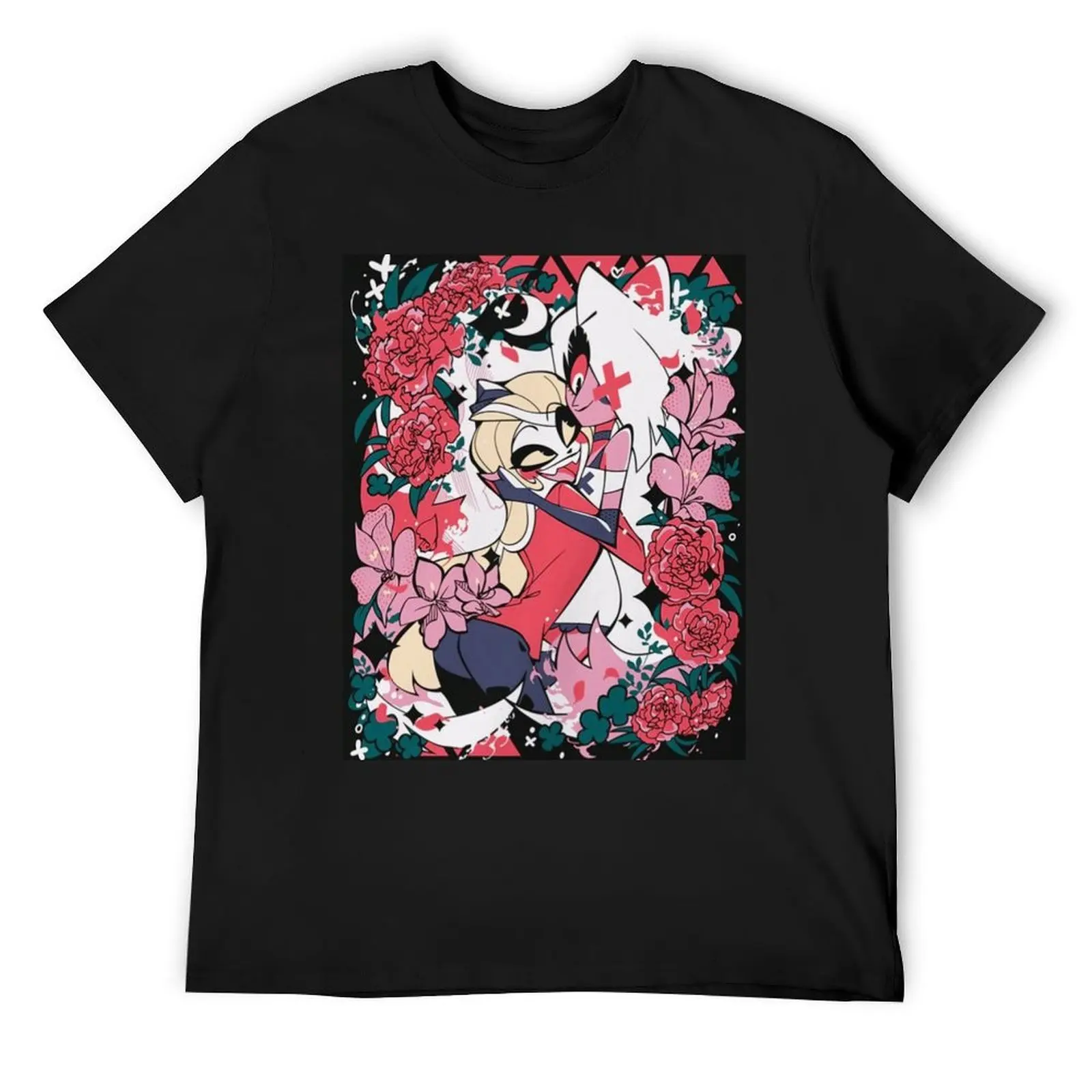 Vaggie and Charlie Flower Design T-Shirt