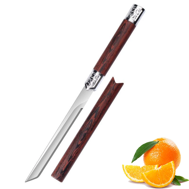 2024 New stainless steel sharp fruit knife, barbecue small straight knife, high-end portable EDC pocket knife, steak knife