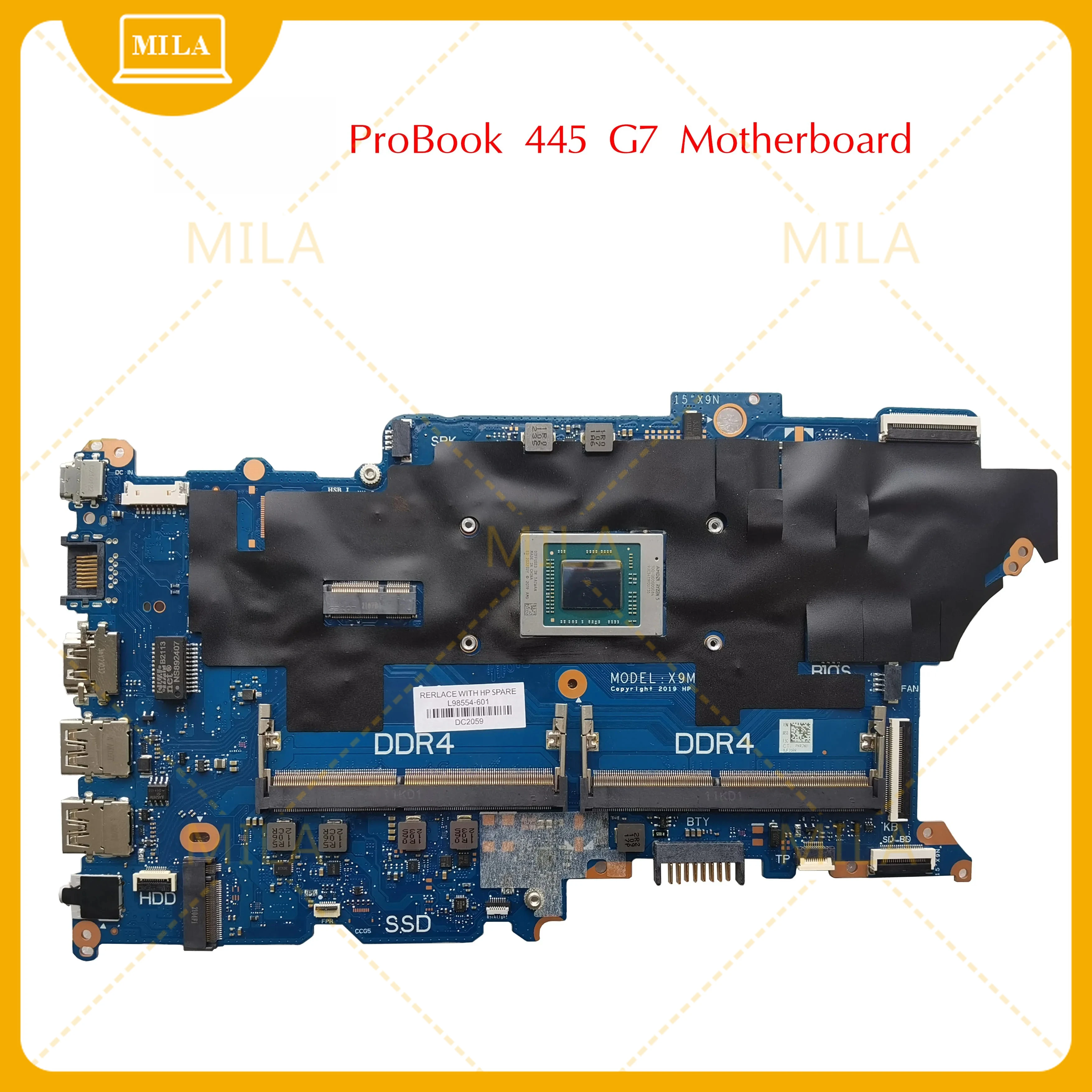 

L98554-601 используется для материнской платы HP ProBook 445 455 G7 L98556-001/601 DA0X9MMB8F0 X9M с Ryzen5 4500U R3 R7 DDR4 100% протестировано