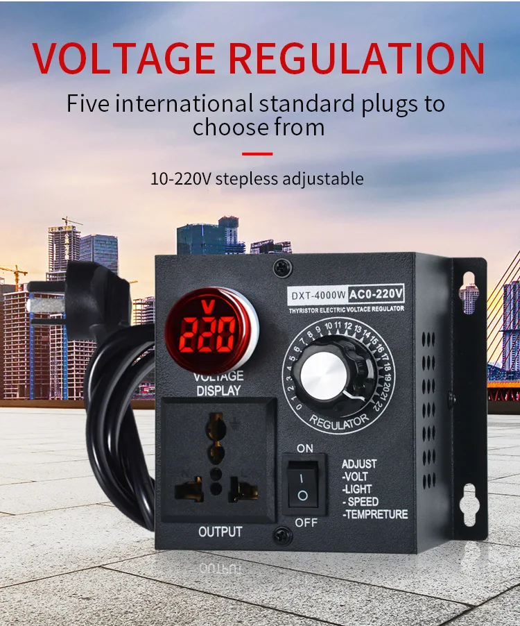 AC 220V 4000W High‑Capacity Power Regulator Multi‑Purpose Control Module Adjustable Speed Dimmer for Motor Heating Lamp Light Ho