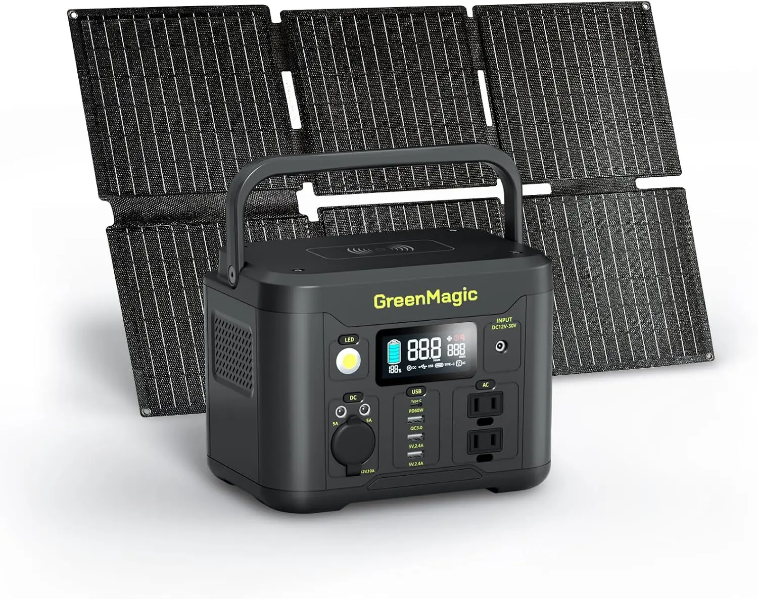

Portable 330W Power Station with 60W Solar Panel, Fast PD Output, Pure Sine Wave AC Outlet for Camping, Travel, Emergency Use