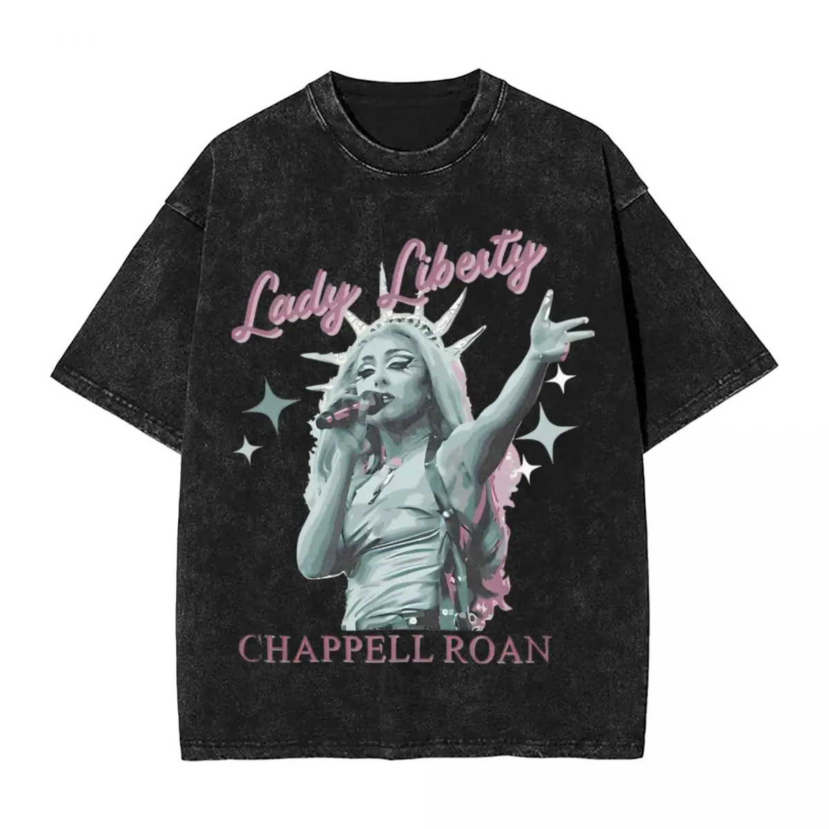 Chappell Roan Lady Liberty T Shirts Washed Oversize T-Shirts Midwest Princess Tour for Men Women Tops Streetwear Summer Tees