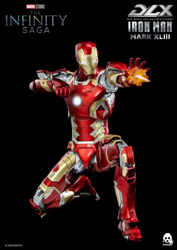 Threezero-DLX Marvel Iron Man MK43, modelo de figura de Anime Original, juguetes para niños, colección de figuras de acción, muñeca de Pvc, en Stock, 1/12