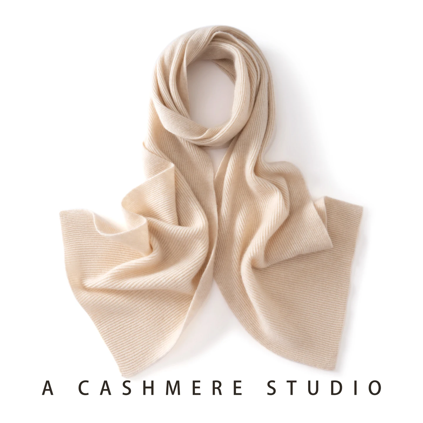 

High Quality 100%Cashmere Scarf For Women/Men Winter Soft Warm Ring Casual Ribbed Knitted Scarves Outdoor Solid Long Men's Scarf