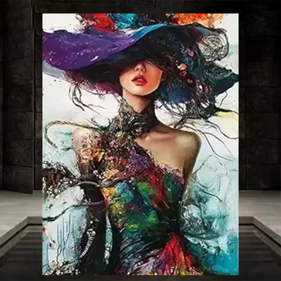 

Portrait Diamond Painting Female New Product DIY Mosaic Full Square Round Diamond Embroidery Flower Rhinestone Handmade Gift