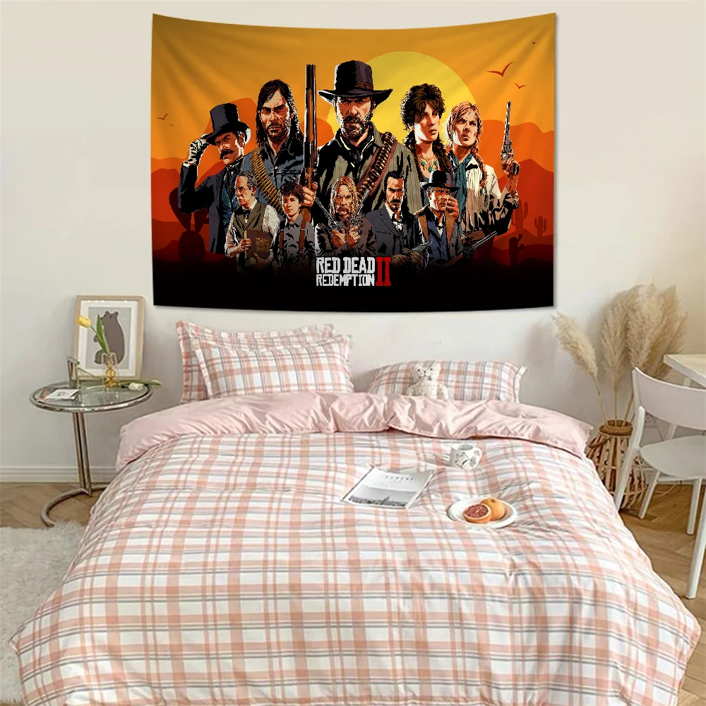 Game R-Red Dead-R-Redemptions 2 Chart Tapestry For Living Room Home Dorm Decor Art Home Decor