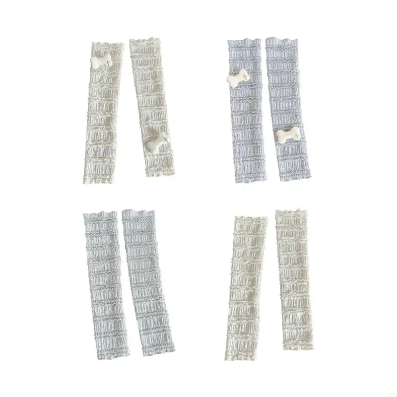 

270D Long Fingerless Glove Ruched Mesh Arm Sleeves Arm Warmers Fingerless Glove Women Halloween Costume Accessories