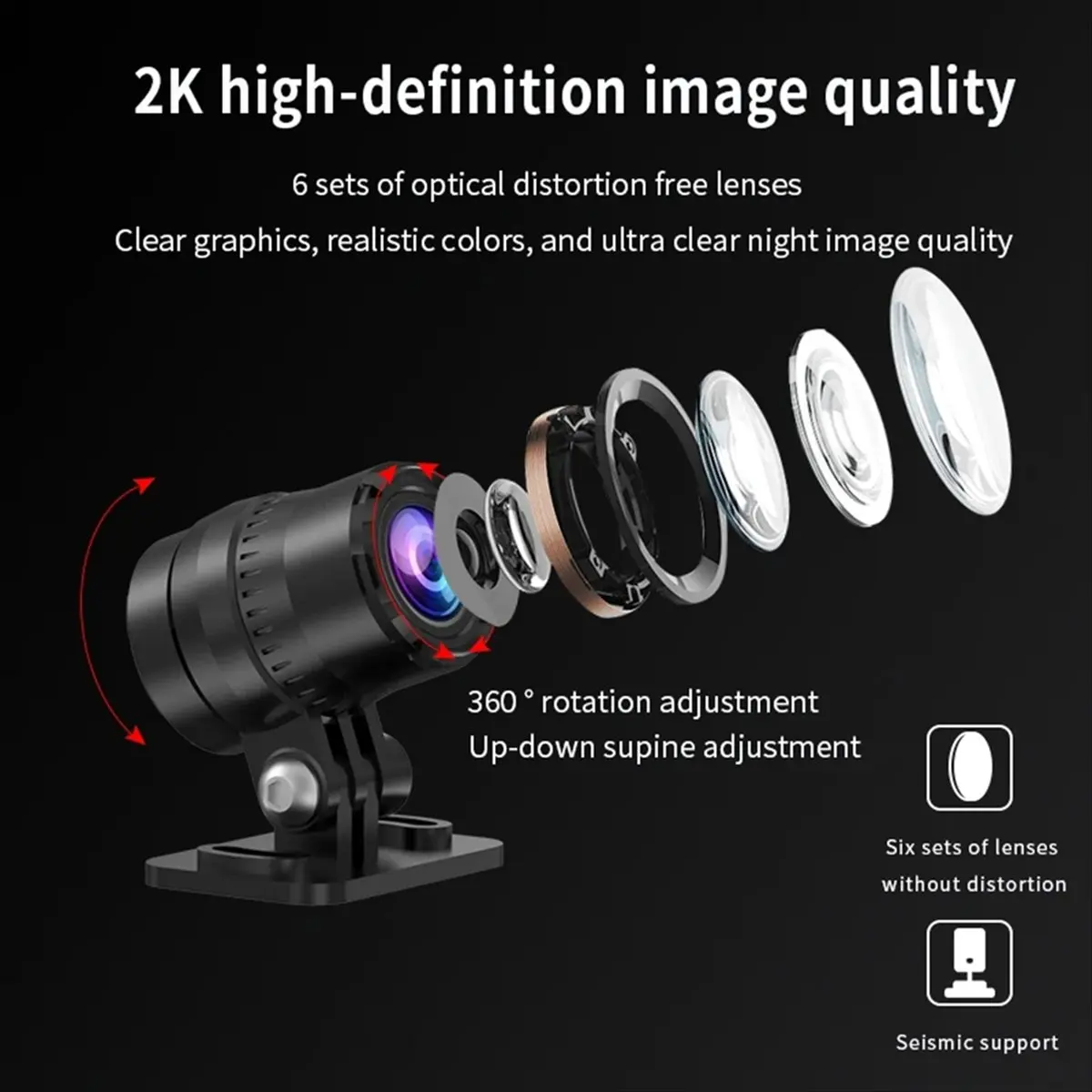 

Мотоциклетная камера Wi-Fi без экрана Ultra HD 2K + 2K GPS Мотоциклетный видеорегистратор 1440P с двумя объективами Водонепроницаемый видеорегистратор для видеорегистратора-ABVK