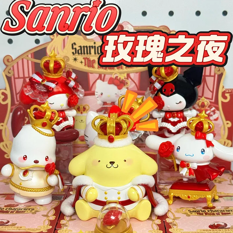 Sanrio – boîte aveugle de la série Rose Night, nouvelle collection 2021, tendance, mignon, fait à la main, ornement de bureau, cadeau de collection