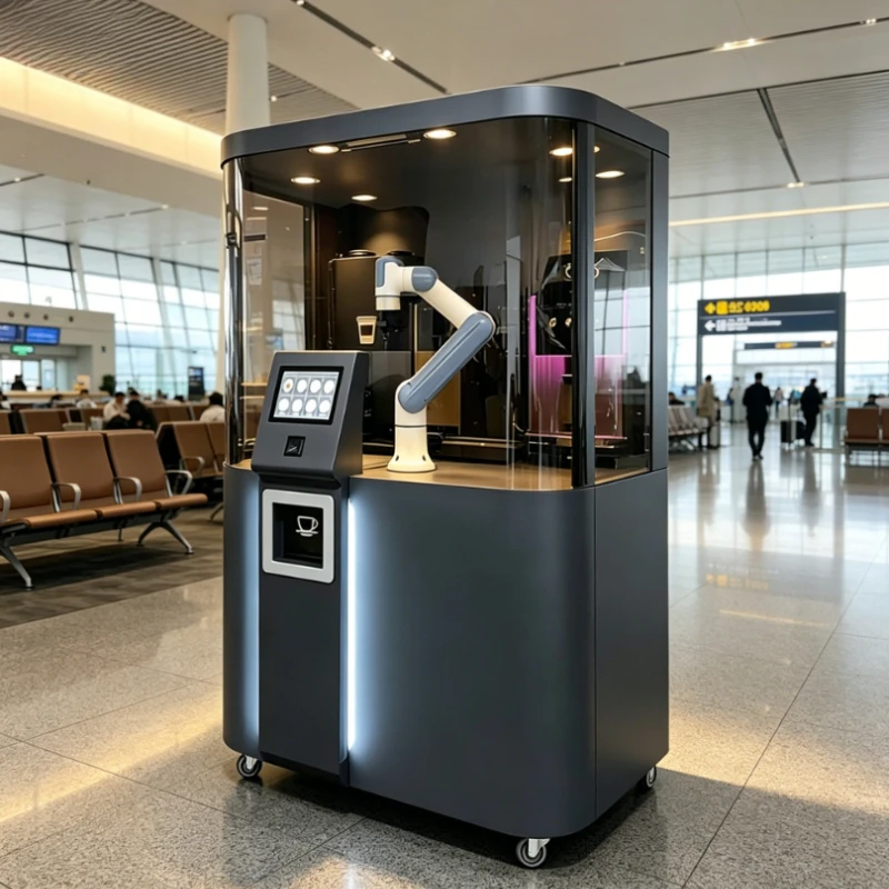 Customized Robot Barista Coffee Vending Machine Stable Compressor Cooling 20‑150 Cups Capacity Coin Operated Equipment