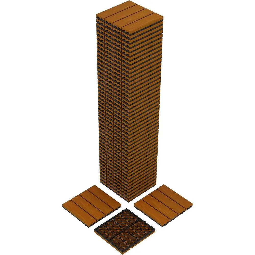 

interconted Composite Deck Tiles 12"x12" – Waterproo, Wood-Grain Plastic, Durable All-Weather Outdoor & Indoor looring or Patio,